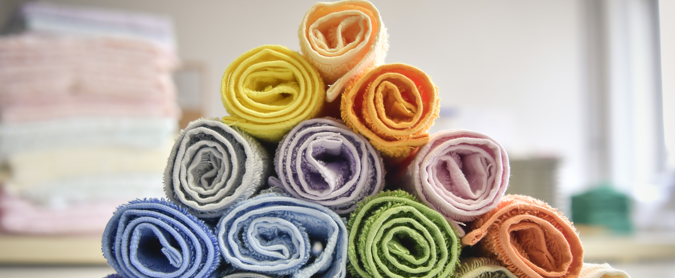 Handtuch bunte Rollen Dreieck Vielfalt Herka-Frottier cotton terry towel colorful