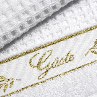 Handtuch Gäste Bordüre Geschenke Souvenir HERKA-Frottier Baumwolle Frottee cotton terry guest towel Made in Austria