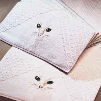 Handtuch Perla Puma Stick Bad Romantik Herka-Frottier Baumwolle cotton terry towel made in Austria Stick embroidery